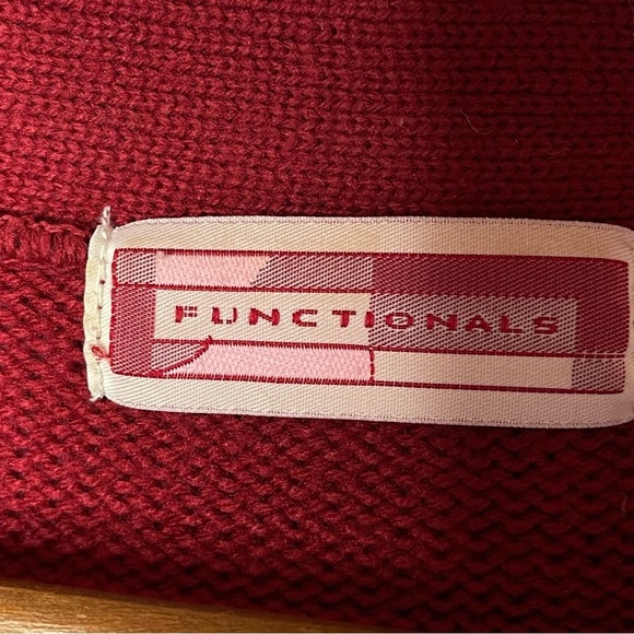 Vintage Oversized Slouchy Knit V Neck Cardigan Sweater Academia Burgandy Red - Picture 13 of 13